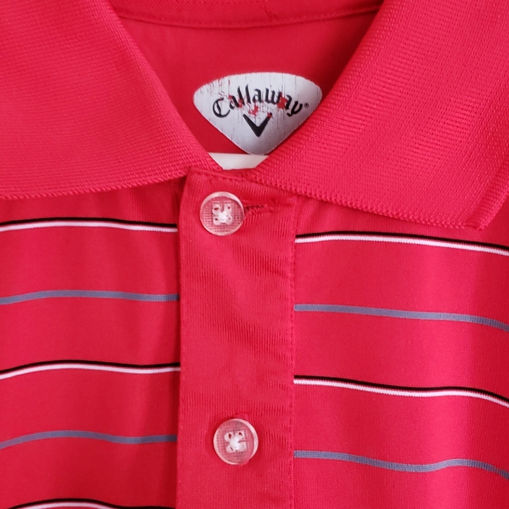 🏌🏌 2FOR20 Callaway Golf Shirt Red Stripe M
